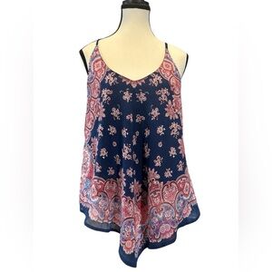 Heartsoul Navy and Red Paisley Women's Top